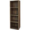Divina Home Libreria in legno 4 ripiani scaffale Noce L 40 x H 29 x H 132 cm