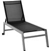 Easycomfort Lettino Sdraio Prendisole in Alluminio e Texteline | Schienale Regolabile, Nero e Grigio, 2 Ruote | 169 x 65 x 102cm