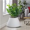 Divina Garden Vaso in resina da esterno interno per piante tondo conico design d.60x35h Stromboli Bianco