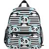 Mnsruu Zaino per bambini Panda carino in cerchio blu sulla borsa scuola materna asilo Stripe per ragazzi di ragazze del bambino