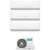 Hisense Climatizzatore Trial Split Inverter 7000+9000+12000 Btu /h Condizionatore con Pompa di Calore Classe A++/A+ Gas R32 WiFi (Unità Interna + Unità Esterna) - 3AMW62U4RJC Serie Hi-Comfort
