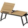 HOMCOM Supporto Monitor Inclinabile e Regolabile con Cassetto Laterale, in Legno, 86x33x22.5-32 cm, Rovere e Nero | Aosom Italy