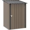 Outsunny Casetta da Giardino Porta Attrezzi in Acciaio Galvanizzato e Porta, 100x103x160cm, Marrone | Aosom Italy