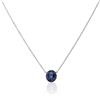ORO&CO Collana in oro e zaffiro ovale con pavè zaffiri