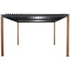 Riviera Pergola bioclimatica riviera calicantus wood in alluminio effetto legno con led 400x300x250 cm
