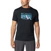 Columbia Zero Rules Short Sleeve Graphic Shirt, Camiseta técnica de Manga Corta Uomo, Black, Fractal Peaks,
