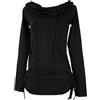 GURU SHOP Guru-Shop, Camicia Lunga, Miniabito con Ampio Cappuccio a Scialle, Nero, Cotone, Dimensione Indumenti:M/L (36), Maglioni, Felpe a Maniche Lunghe