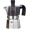 Monix Vitro - Caffettiera da 1 tazza, Argento/Nero