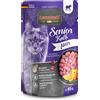 LEONARDO 85 g Leonardo Finest Senior Alimento Cibo Umido per Gatti Anziani Ricetta Senza Cereali e Zucchero con Pura Carne di Vitello e Olio di Salmone