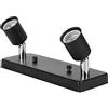 OUKENS Portalampada da Parete, Elegante portalampada E27 in Ferro con Base Girevole Rettangolare Accessori Fai da Te per Lampada da Parete a soffitto Decorazione della casa(Nero)