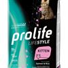 Prolife Croccantini per gatti piccoli Prolife Lifestyle Kitten salmone e riso 1,5Kg