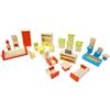 RBA Imports Fun Factory Mobili per casa delle bambole in legno 26 pezzi multicolori, dai 3 a