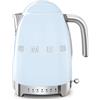 Smeg, Bollitore Temperatura Variabile KLF04PBEU 1,7L, Più Livelli di Temperatura, Filtro Anticalcare Lavabile, Autospegnimento di Sicurezza, Indicatore Livello Acqua, Potenza 2400W, Azzurro
