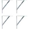 Amig - Staffa mensola - Set 4 staffe per mensole - Alta resistenza fino a 185 kg - 500 x 325 mm - Acciaio - Argento
