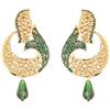 Touchstone Orecchini gioielli con cristalli di pesce curvo bollywood indiano per donna Verde