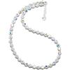 Schöner-SD Bella collana SD con perle di cristallo da 6 mm, cristallo Aurora Boreale, argento 925, Vetro, Cristallo