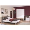 Camera da letto completa matrimoniale 140x190 moderna rovere bianco Fada-2