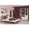 Camera da letto completa matrimoniale 140x190 moderna rovere bianco Fada-3
