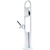 BAKAJI Portarotolo con Portascopino per Bagno in Metallo con Spazzolone 20x80cm Bianco