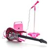 BSD Chitarra Rock con Corde in Acciaio, Amplificatore, Supporto Regolabile e Microfono - Chitarra Rock per Bambini - Chitarra Rock - Chitarra Giocattolo - Strumento Musicale per Bambini - Rosa