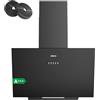 CIARRA AWB6762A A+++ cappa aspirante 60 cm ricircolo aria 650 m³/h senza testa con filtro ai carboni attivi CBCF003 3 livelli di potenza aspirante per cucina, colore nero