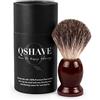 QSHAVE - Pennello da barba fatto a mano, setole di vero pelo di tasso puro al 100%, con vere setole di tasso, manico in legno La scelta migliore per una rasatura umida con rasoio.