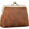 STILORD Goldie Portamonete Vintage con Chiusura a scatto in Cuoio retro Portafoglio Donna pelle vera piccolo antica Portamonete pelle con Chiusura Clic-Clac Colore:marrone medio