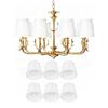 HERCHR Paralume Tessuto, Set Di 6 Paralumi a Clip per Lampade e Lampadari Bianco, Paralumi Da Comodino E14 Da Parete, Moderna Coprilampada Piccolo per Candela Lampadario Di Cristallo Lampada da Parete