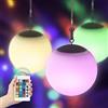 NiceBuy luci da esterno giardino solari luce calda palla,luci solari esterno colorate decorative RGB Dimmerabile con telecomando,2 in 1 USB Lampadario per Interni Esterni Balcone Decorazione, Diametro 20 cm