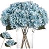 Kisflower 6Pz Fiori di Ortensia di Seta Fiori Artificiali Fiori di Ortensia realistici Bouquet per Decorazioni per la casa di Nozze (Blu)