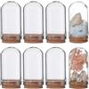 SUNNYCLUE 16 pz 4.5x3 cm Campana Cloche Campana Cloche Cupola di Vetro Cupola di Vetro Vetrina con Base in Sughero Display Contenitore Stoccaggio Mini Bottiglie per La Casa Festa