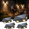 NATPOW Applique da Parete Solare, 4 Pezzi 3000K Lampada da Parete con 4 LEDs, Auto ON/OFF Applique Solare da Esterno, IP65 Impermeabile per Recinzione, Veranda, Percorso, Garage, 4 Pezzi