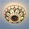Skyweel - Lampadario a sospensione da soffitto in stile vintage da 12 pollici con luce Tiffany, lampadario in vetro colorato, per installazione a incasso (con cavo di messa a terra)