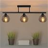 ZMH Plafoniera soffitto vintage Lampadario camera da letto industriale lampada da soffitto cucina in ferro battuto nero con E27 portalampada 3 luci per salotto sala da pranzo - senza lampadina