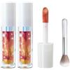 Bploar Blush Liquido Lucente Con pennello, Shimmer Face Blush Liquid Blusher Glitter, Illuminante Glitterato a Lunga Durata per Viso e Corpo, Resistente all'acqua, Effetto Naturale Luminoso (02#, 2pcs)