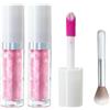 Bploar Blush Liquido Lucente Con pennello, Shimmer Face Blush Liquid Blusher Glitter, Illuminante Glitterato a Lunga Durata per Viso e Corpo, Resistente all'acqua, Effetto Naturale Luminoso (04#, 2pcs)