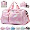 ZIOSINM Borsone Palestra Donna, Elegante Borsa Palestra Donna con Scomparto per Scarpe, Borsone da Viaggio Impermeabile, Ideale per Gym, Piscina e Borsa da Viaggio (Rosa)