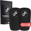 JDP Premium Parastinchi, Protezioni calcio personalizzabili uomo, Mini protezioni tibia 15x10 cm, Parastinchi bambini, Protezioni compatte donna, Shin Guards nero