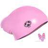 ECLE Cuffia Piscina Donna e Uomo per Capelli Lunghi in Silicone Impermeabile con Tappi per le Orecchie da Nuoto (Rosa Pink)