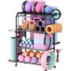 Lifewit Porta per Tappetino da Yoga con Ruote, Rack per Attrezzi da Allenarsi per Manubri, Kettlebells, Blocchi da Yoga, Rulli di Schiuma, Attrezzi da Pilates, per Casa, 98 cm di Altezza, Grande