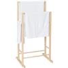 Mottinox Porta Asciugamani da Terra, Legno 100% Faggio, 2 Bracci, 41 x 31,5 x 80h cm