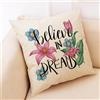ZZDXW Cuscini per Divano Fiore Blu Beige Copricuscini Divano Lino Quadrate Federe Cuscini Divano 40 x 40 Copri Cuscini per Divano per Camera Domestica Esterni Cuscino Divano