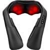 ELEHOT-Store Massaggiatore Cervicale e da Schiena Collo Piedi Massaggiatore Shiatsu 4D Tre Velocità Terapia Riscaldamento Cambio Direzione (Nero, PU-Leder)