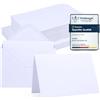 Siumir Set 50 cartoline pieghevoli A6 bianche 250g con buste C6 gommate | Cartoncino opaco 250 g/m², adatto per scrittura e stampa, buste a colla umida, per matrimonio, compleanno e ringraziamenti