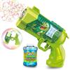 Blubbel Sparabolle di Sapone LED, Pistola Giochi, Macchina Automatica, Bubble Gun, Cannone d'Aria, Giocattolo Matrimonio, Regalo Estivo Bambini, 120ml Liquido Incluso