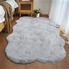 Ghouse Faux Tappetto di Pelle di Pecora Tappeto a Pelo Corto Lavabile Fluffy Uni Effetto Pelliccia Antiscivolo Facile da Pulire, Dimensione: Pelliccia Sintetica 120 x 180 cm, Colore: Grigio
