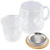 Rundago Bicchiere da Tè con Coperchio e Colino, Tazze da Tè in Vetro da 420 ML, Bicchiere da Tè in Borosilicato Adatta per Tè Nero, Bevande, Caffè Freddo, Bustine di Tè