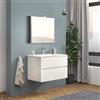 MOBILI SAVINI DUE SAVINI DUE Mobile bagno sospeso con specchiera e lavabo integrato modello easy 80cm composizione completa (Rovere bianco)