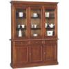 Vicentini arreda CREDENZA CRISTALLIERA IN LEGNO 3 PORTE MOD MARTINI ARTE POVERA NOCE SCURO