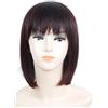 LXUE Topper per capelli umani diritti con frangia a clip, 30,5 cm, per donne con capelli diradanti, marrone scuro